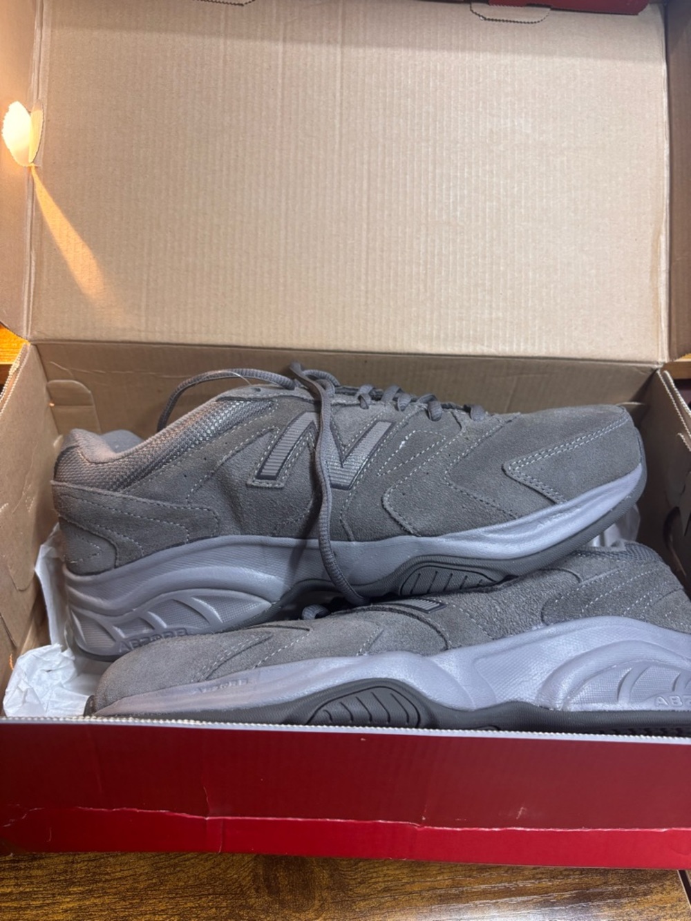 New Balance Gray Suede Athletic Sneakers - Men's Lace-Up Trainers